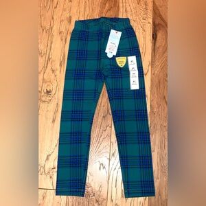 Cat & Jack Girls Green Blue Leggings stripes Size XS (4/5) New